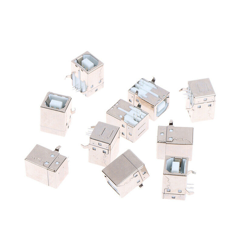 10Pcs/Lot USB B Type Female Spile Connect 90 Degrees For Printer Data InterfaI7