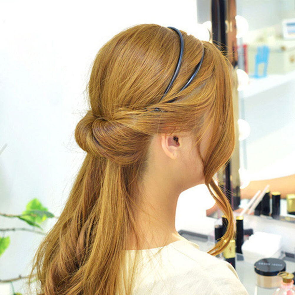 Fashion Women Double Layer Adjustable Head Hair Hoop Elastic HairRopeHairBan_DD