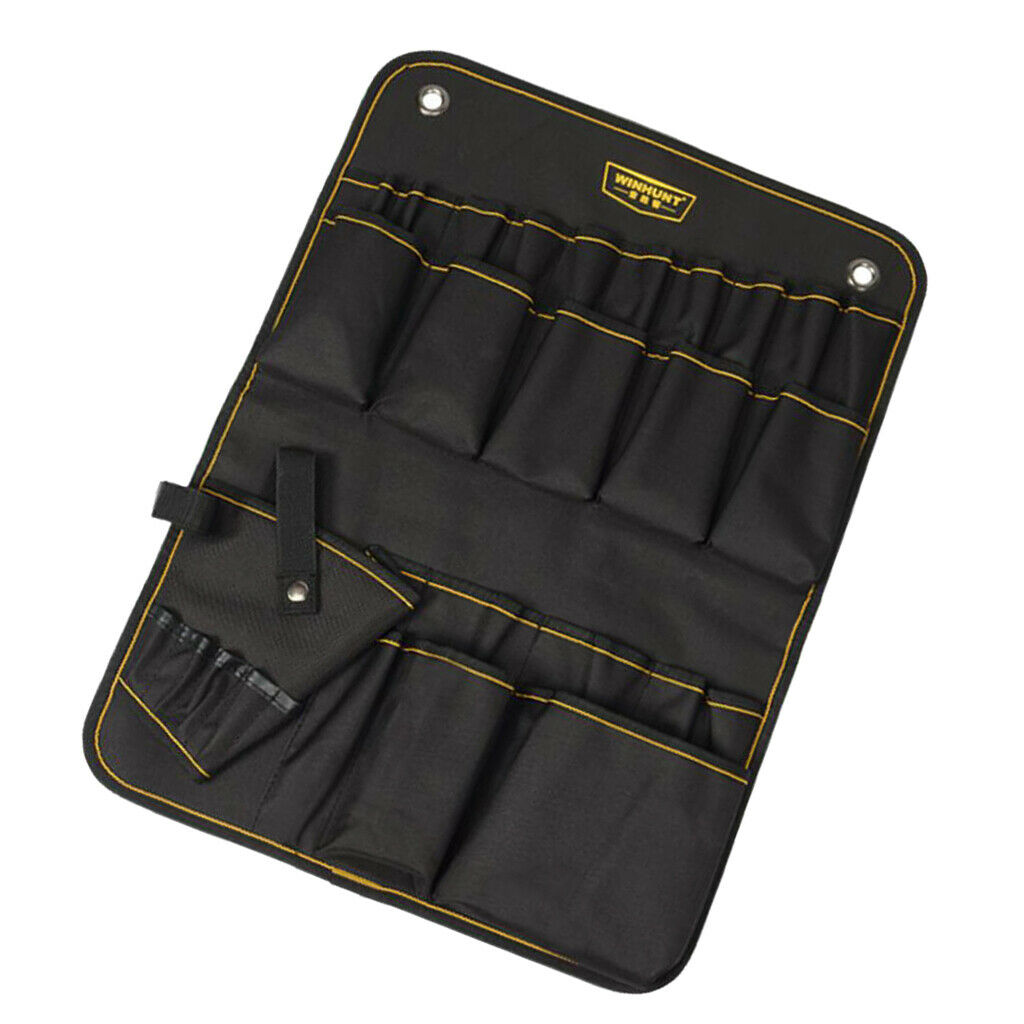 Electrician Tool Pouch Bag, Durable Black Oxford, Multi-pocket, Durable,