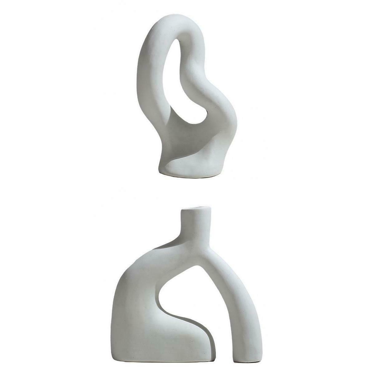 2 Pieces Elegant Ceramic Vase Easiest Decorative Studio Bookshelf