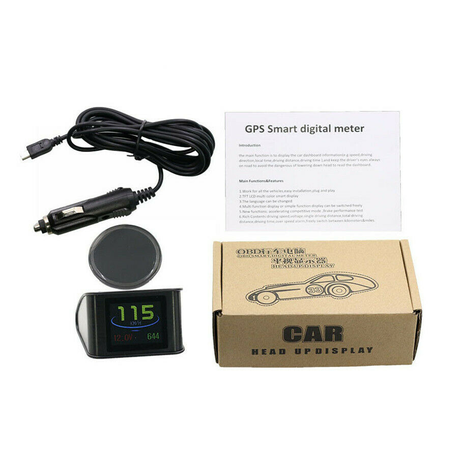 Car Driving data HUD OnBoard Computer speed voltage driving distance Gauge