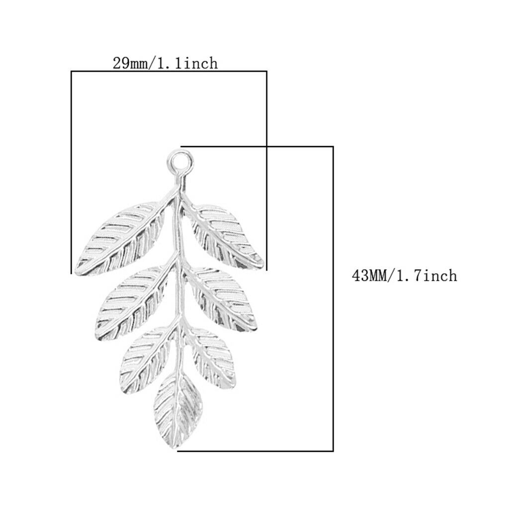 30Pcs/set Filigree Leaf Branches Charms Pendants DIY Making Jewelry Findings