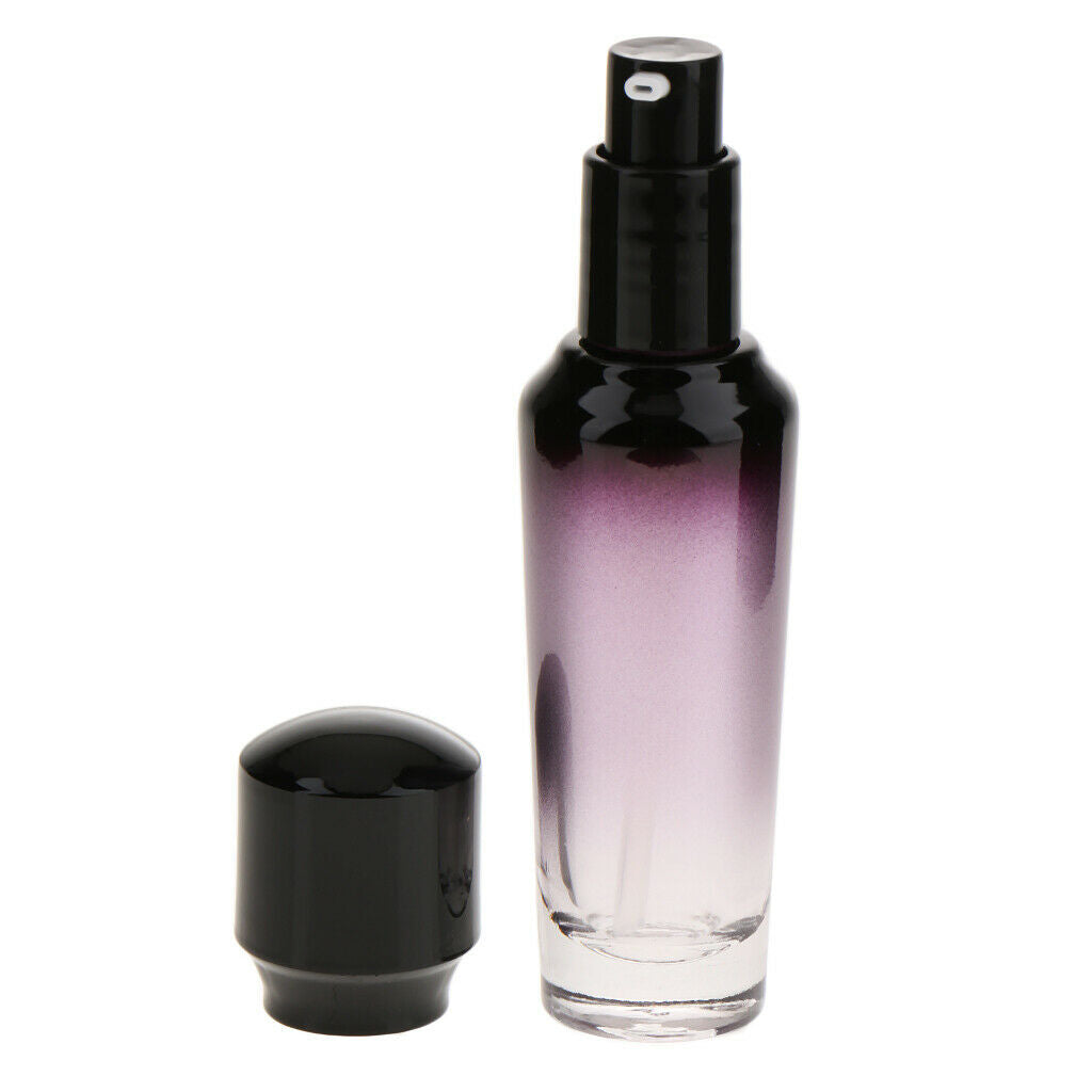 2x Travel Empty Glass Pump Spray Bottle Makeup Lotion Gel Container 35/55ml