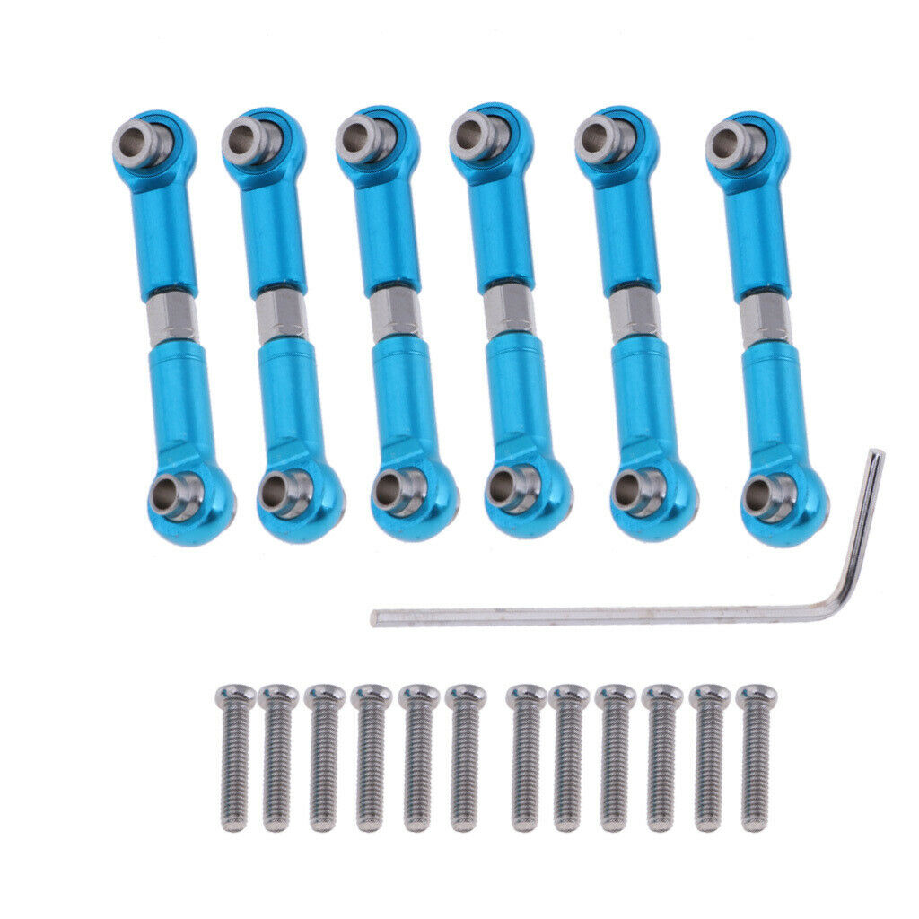 Set of 6 Adjustable Metal Tie Rods Steering Servo for WLtoys A959