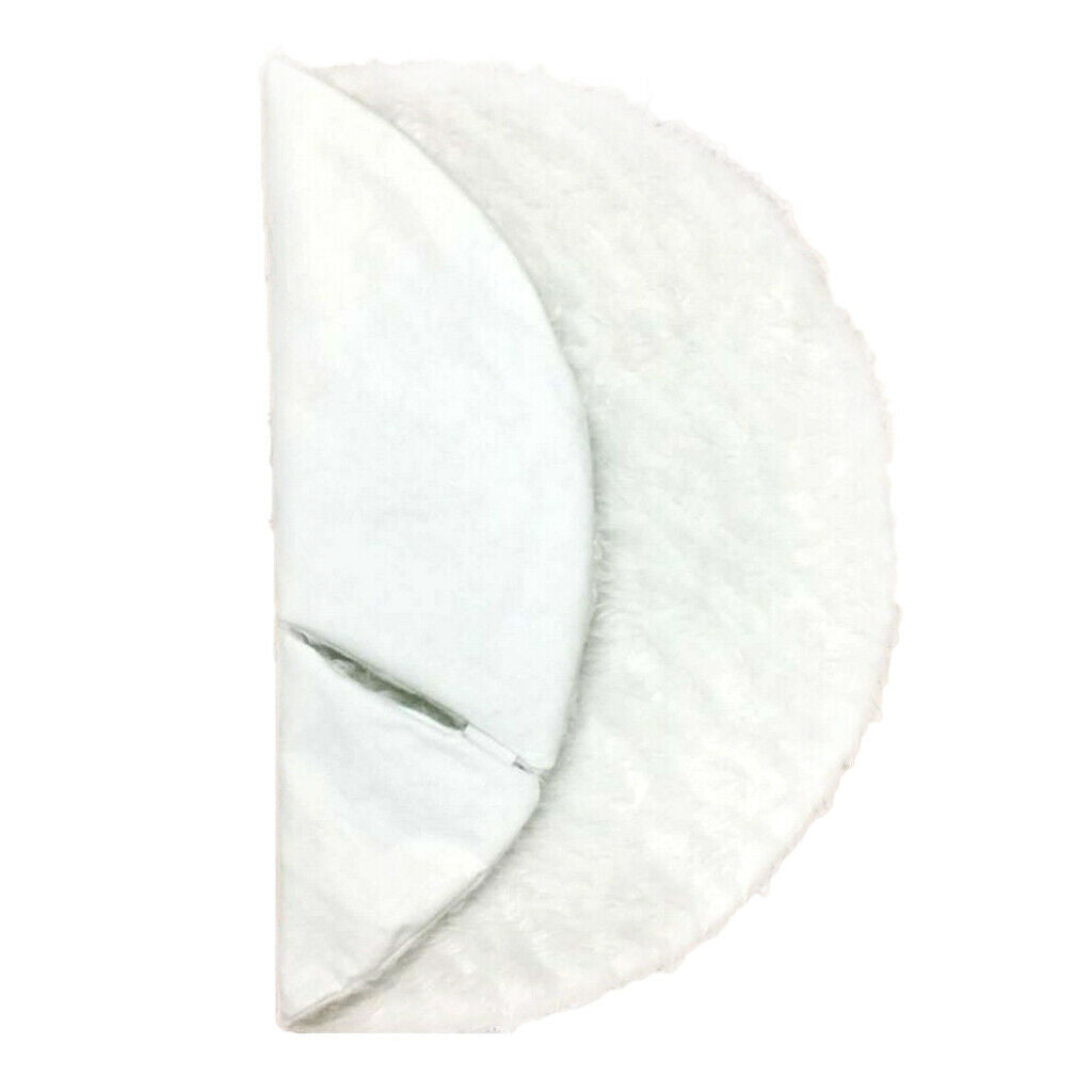 White Plush Christmas Tree Skirt Faux Fur Carpet   Tree Decorations 90cm