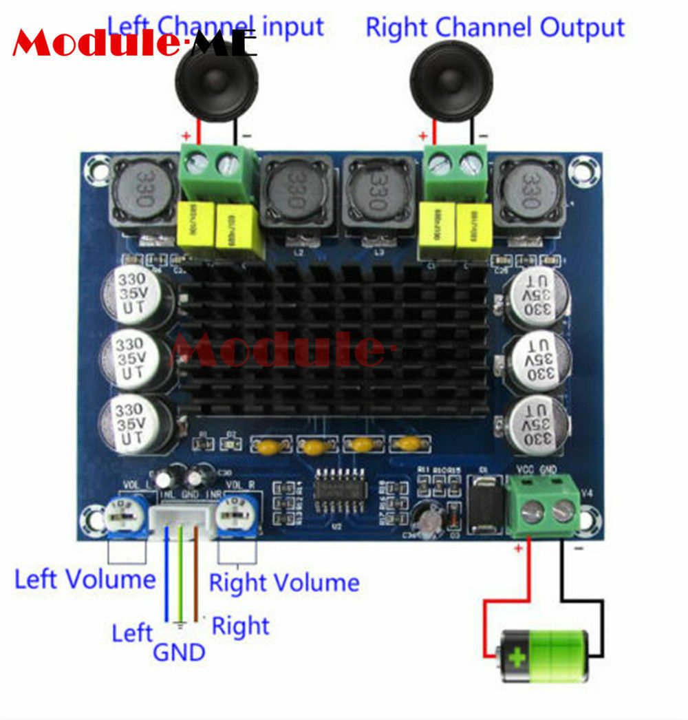 12V-24V TPA3116 D2 120W+120W Dual-channel Stereo Digital Audio Power Amplifier B