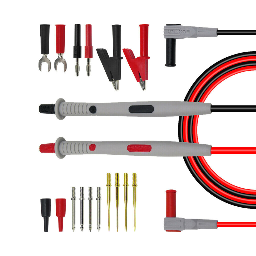 Blesiya AutoTest Lead Kit for Multimeter Test Probes 4mm Banana Plug 18-in-1