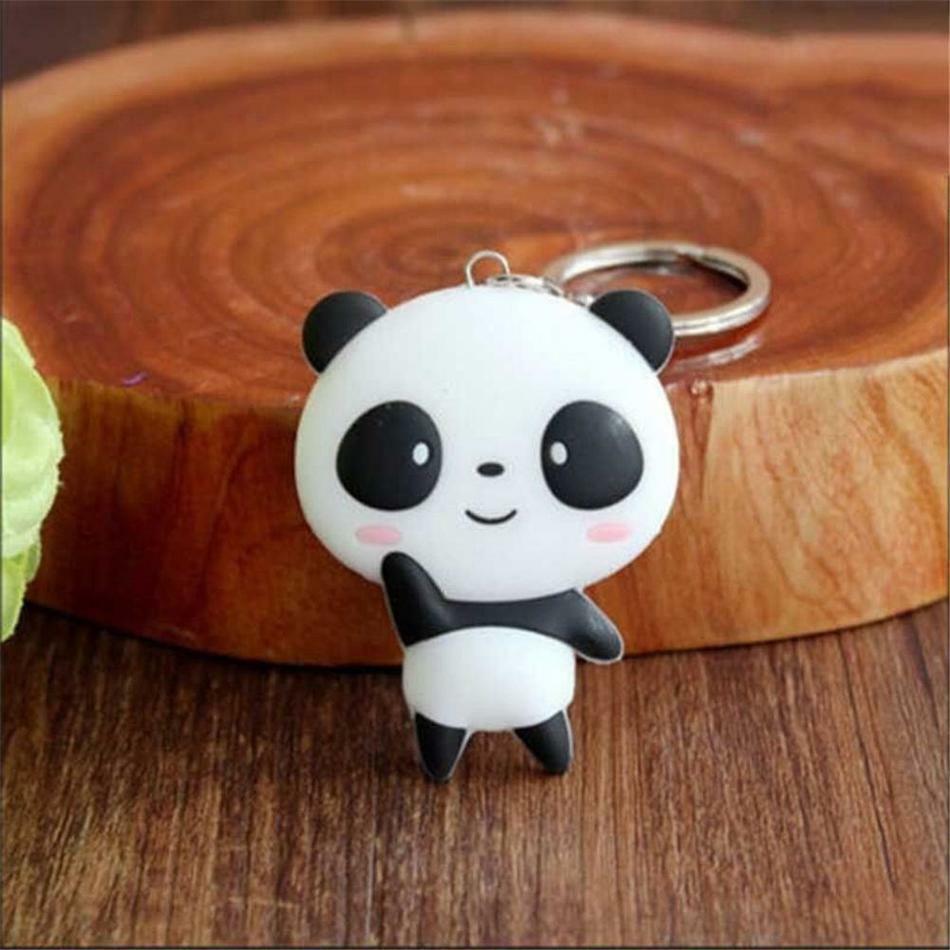 Keyring Keychains Cartoon Lovely Panda Silicone Bag Phone Pendant Double Sided
