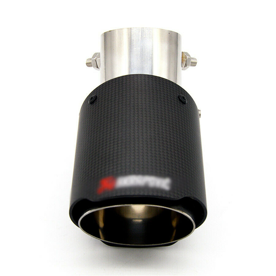 1x Adjustable Angle Carbon Fiber Matt Car Exhaust Pipe Universal 2.5'' in 4''out