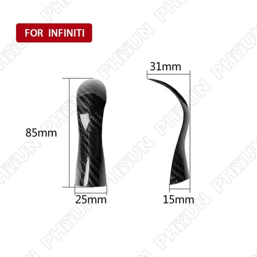 For 2014-2019 Infiniti Q50 Q60 Carbon Fiber Car Inner Gear Shift Knob Cover Trim