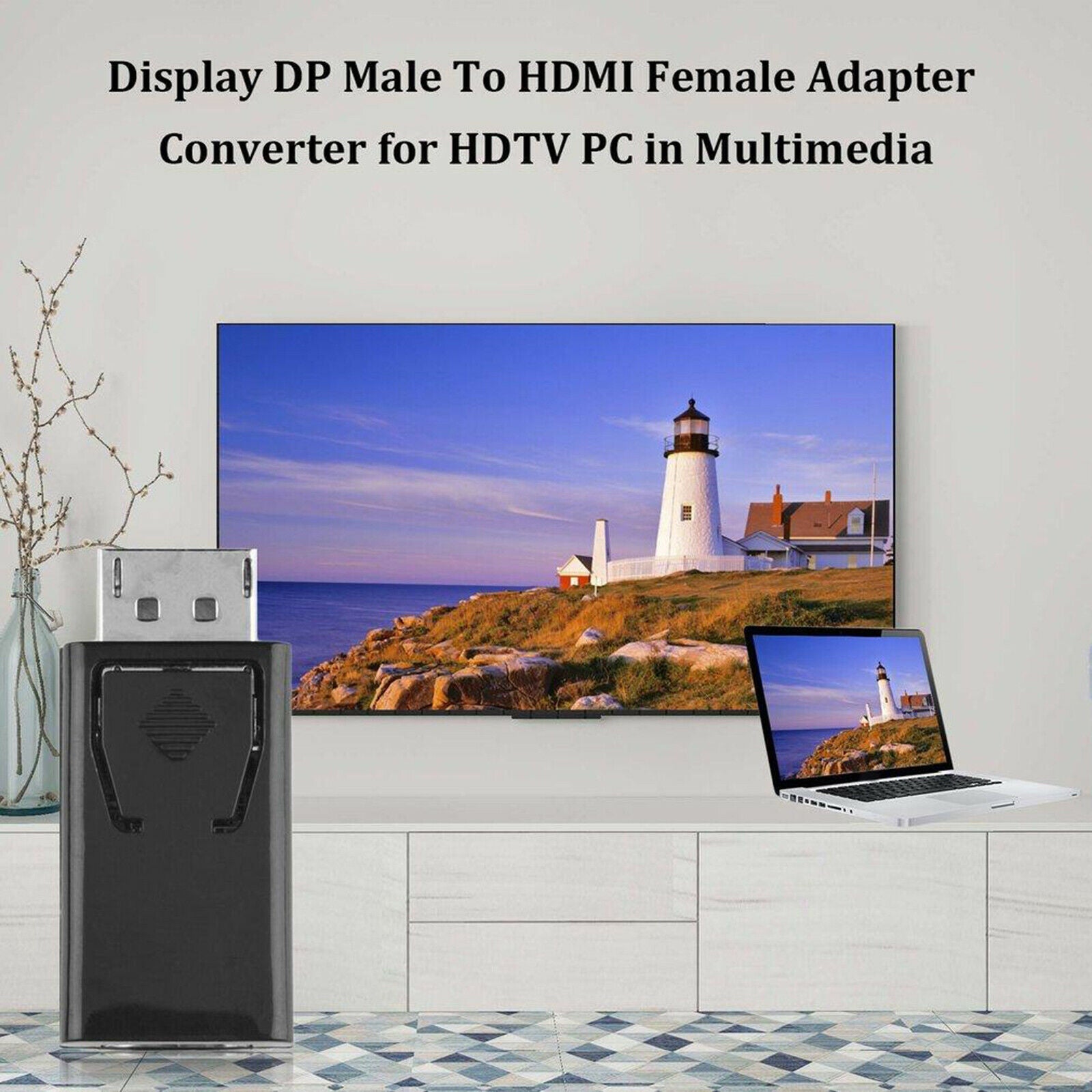 New Display Port Male to HDMI Female DisplayPort DP to HDMI Adapter