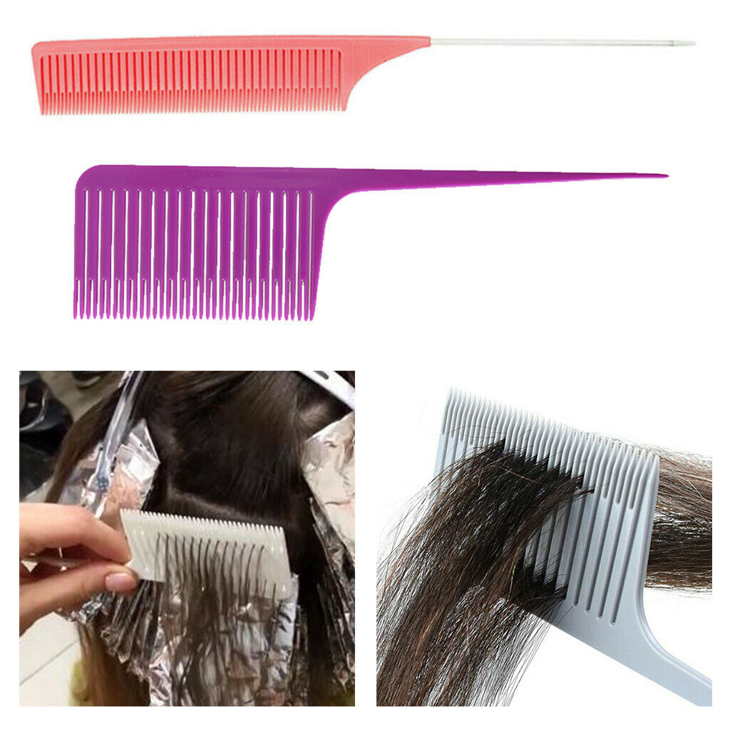 2pcs ABS Fine&Wide Tooth Sectioning Weaving Highlight Foiling Hair Combs