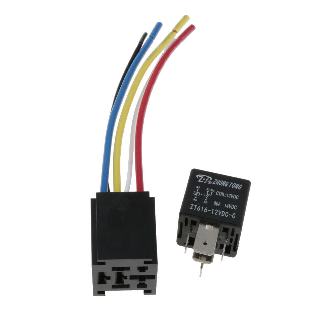 Auto Vehicle 80 Amp SPDT 5Pin DC 12 / 24V Relay Module