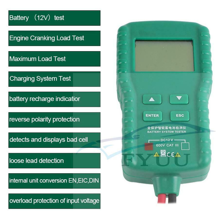 12V Car Battery Tester 100~ 1700CCA Battery Lead Acid Battery Cranking Charging