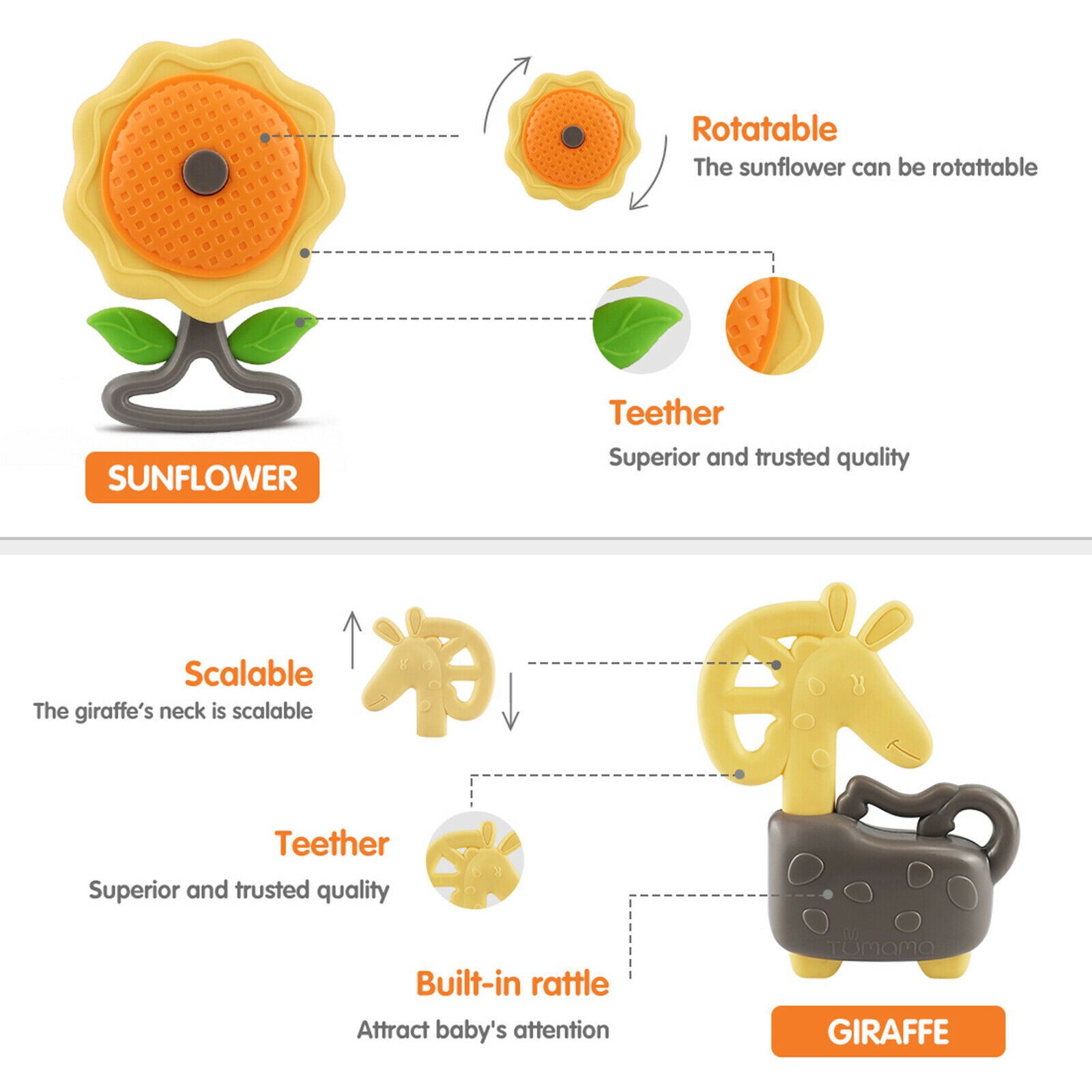 Baby Rattle Teether Rattles Infant Shaking Bell Toys Gifts for Toddler