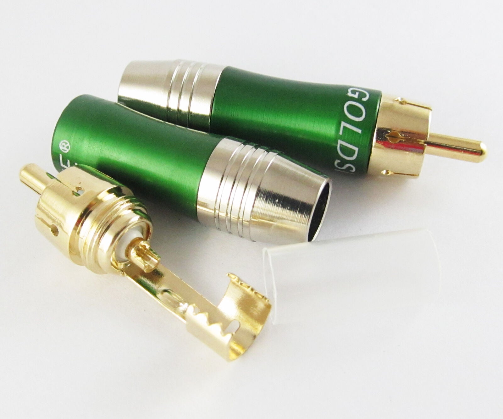 10pcs Green RCA plug Male with aluminum housing and copper plug