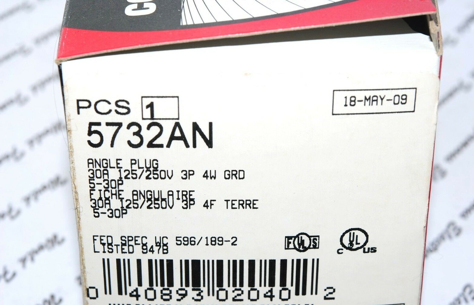 1pcs - COOPER 5732AN NEMA 14-30P 30A 125/250V 3P 4W GRD Plug