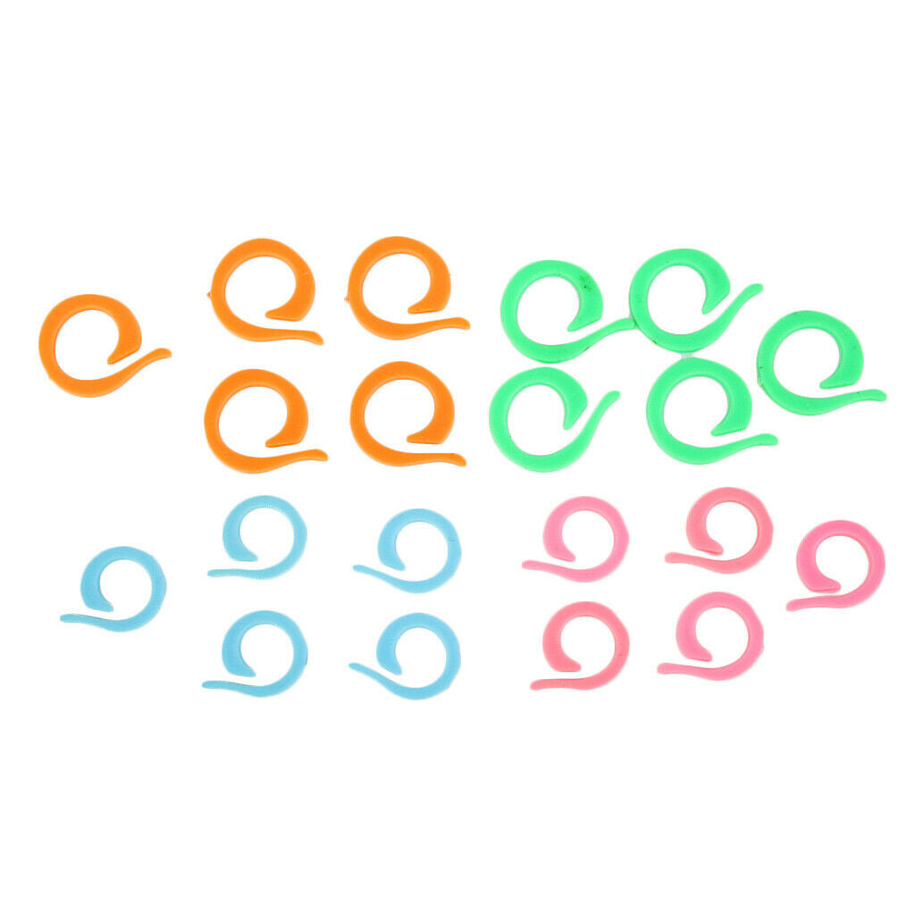 40pcs Colorful Plastic Locking Stitch Markers Split Stitch Ring Markers DIY