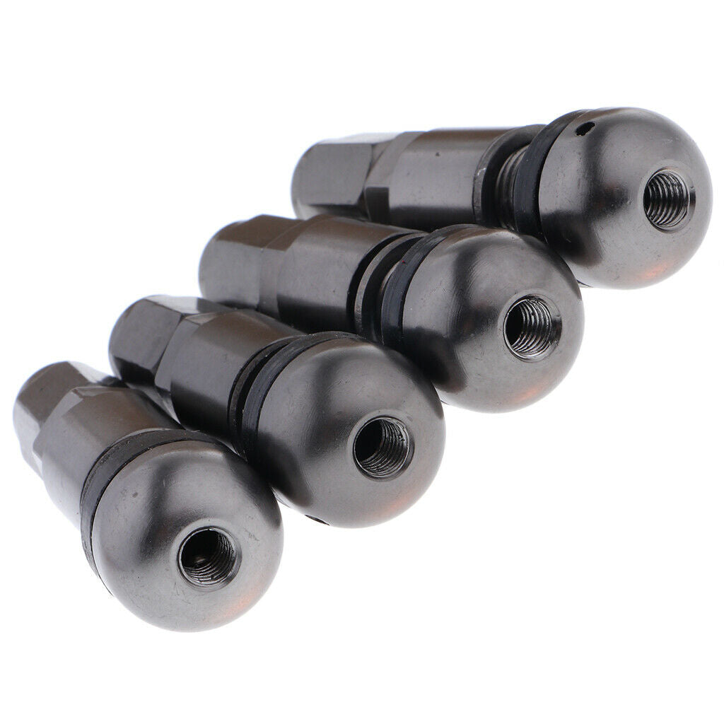4 Pcs Car Tubeless Wheel Dust Caps Tire Valve Stems Gray