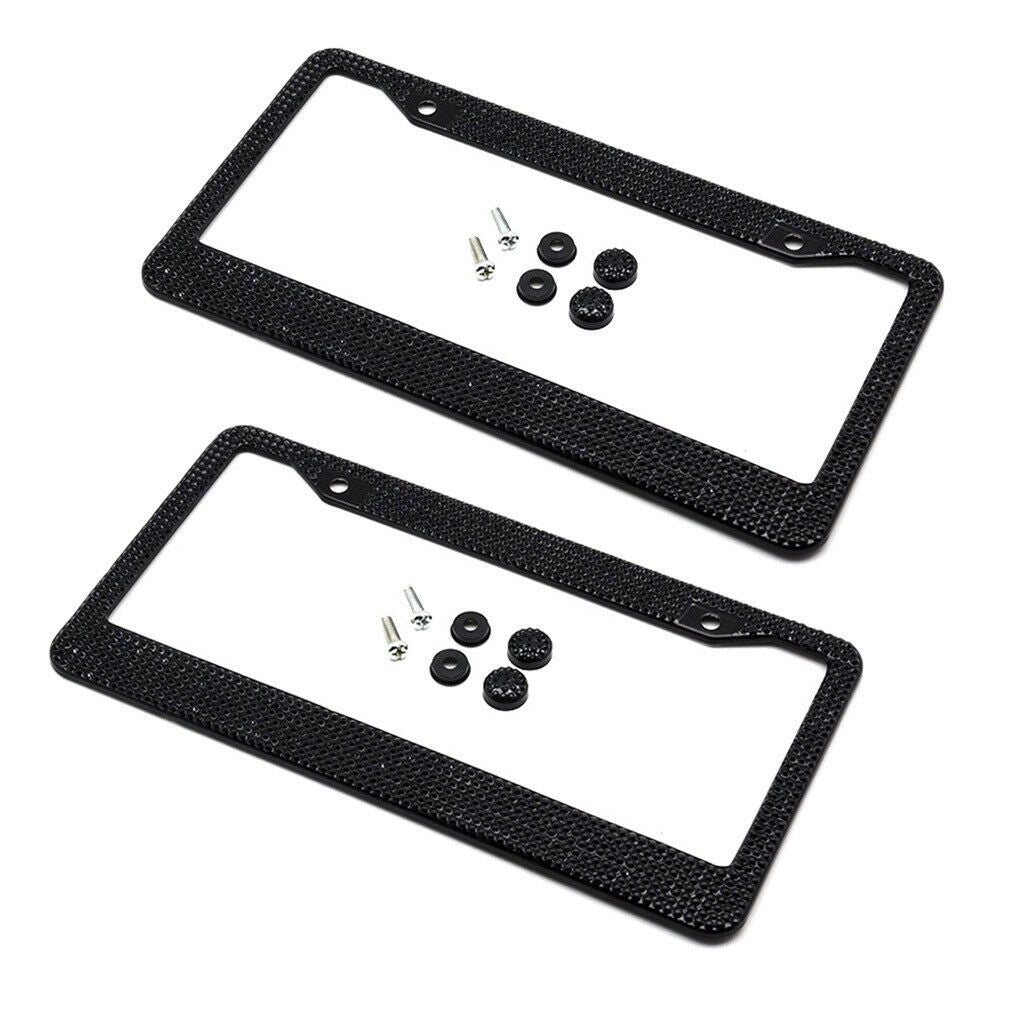 2pcs Metal License Plate Frame Back Front License Plate Holder with Screw