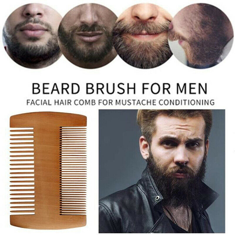 Mens Handcrafted Dual-Side Beard Pocket Size Comb Massage Hair Care Comb .l8