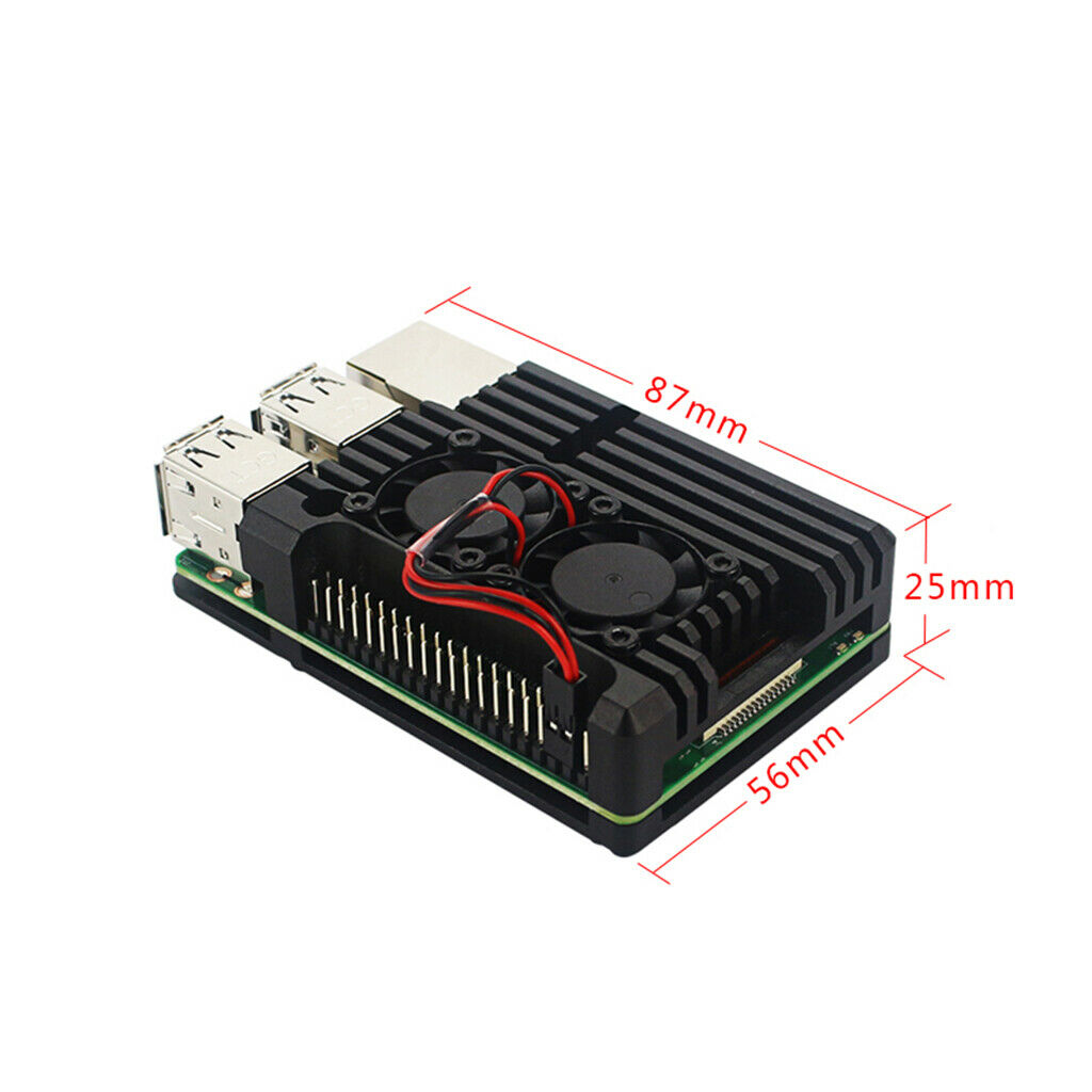Raspberry Pi Cooling Fan Heatsink Dual Fan Cooler Fan with 4 Pack Thermal Tapes