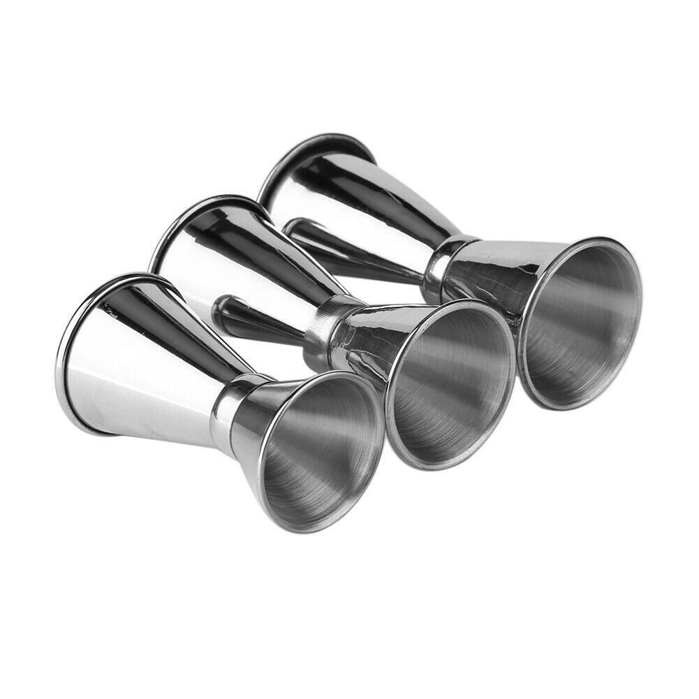3Pcs Stainless Steel Cocktail Drink Tool Mixer Measuring Cup Jigger Measurer Set