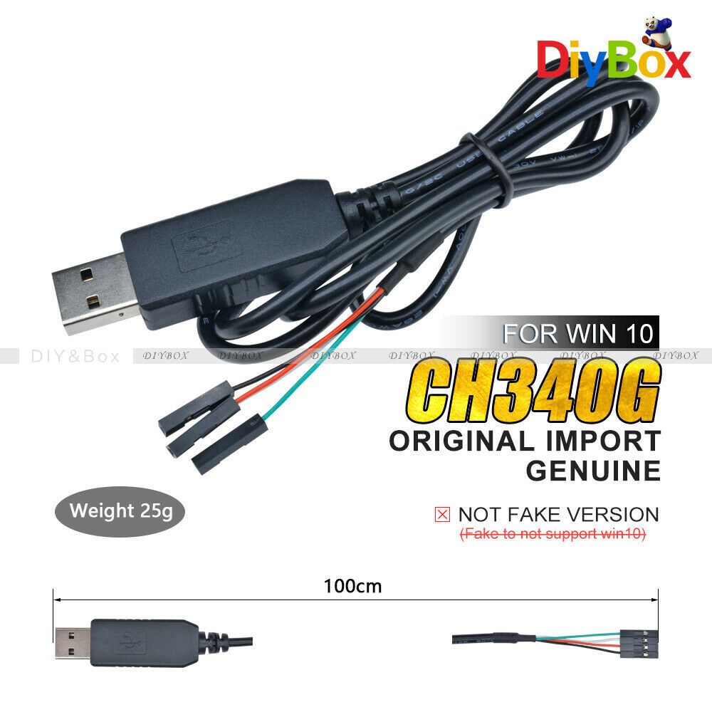 5V CH340G to TTL RS232 Serial USB Cable with WIN10 for Arduino AVR MCU ARM