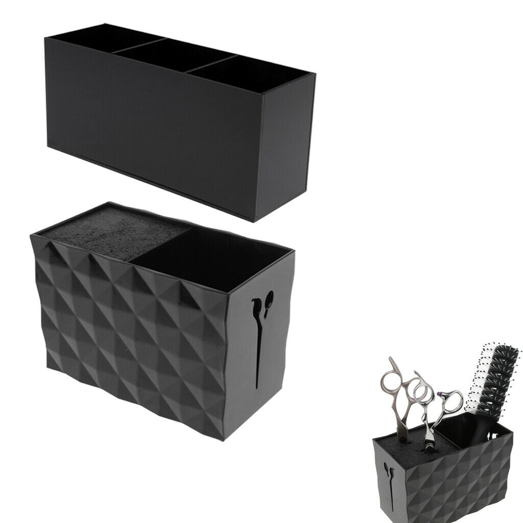2x Salon Scissors Holder Shears Comb Clips Organizer Acrylic Holder Box Case
