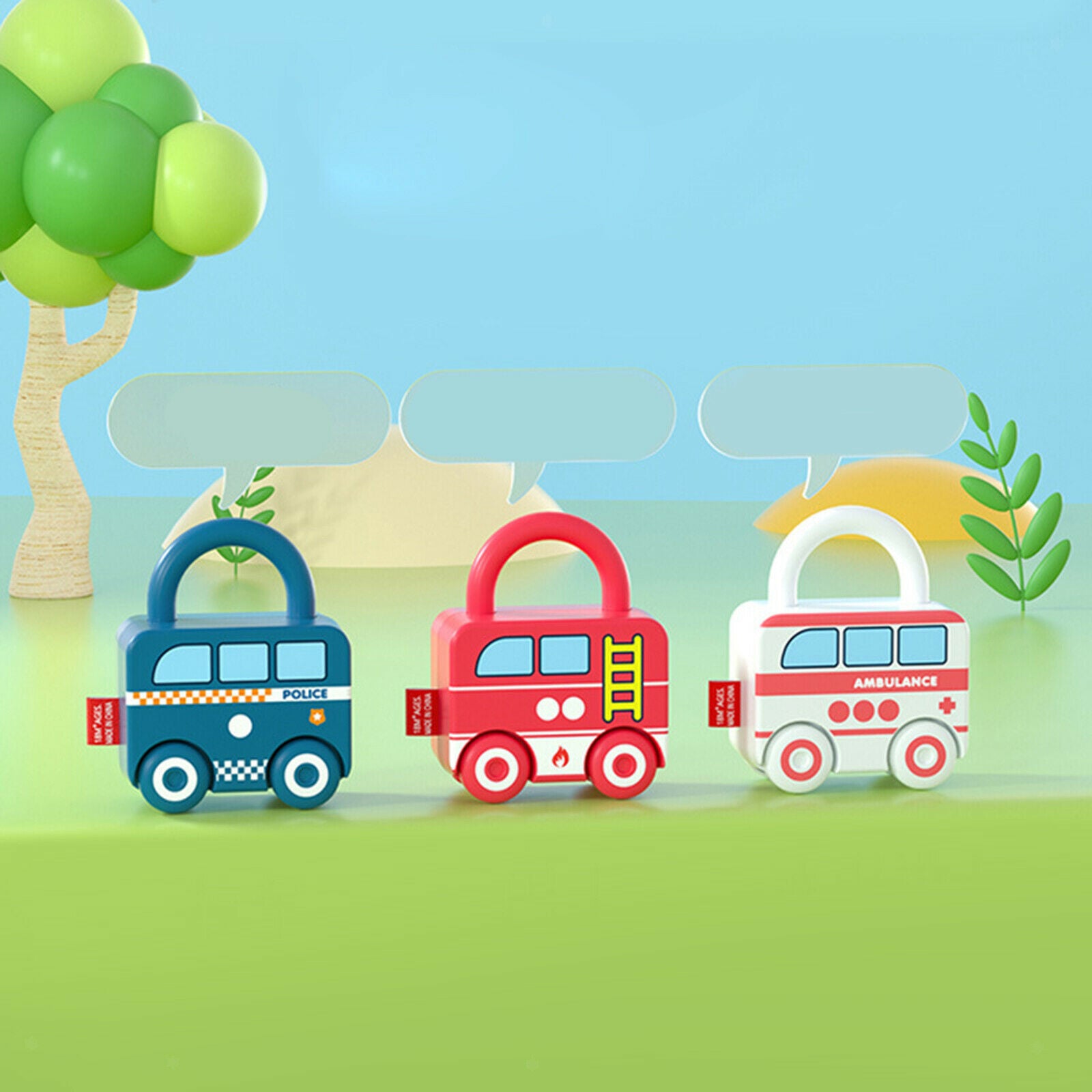 Cartoon Bus Unlocking Paired Toys Digital Car Locks Keys Matching Gadgets