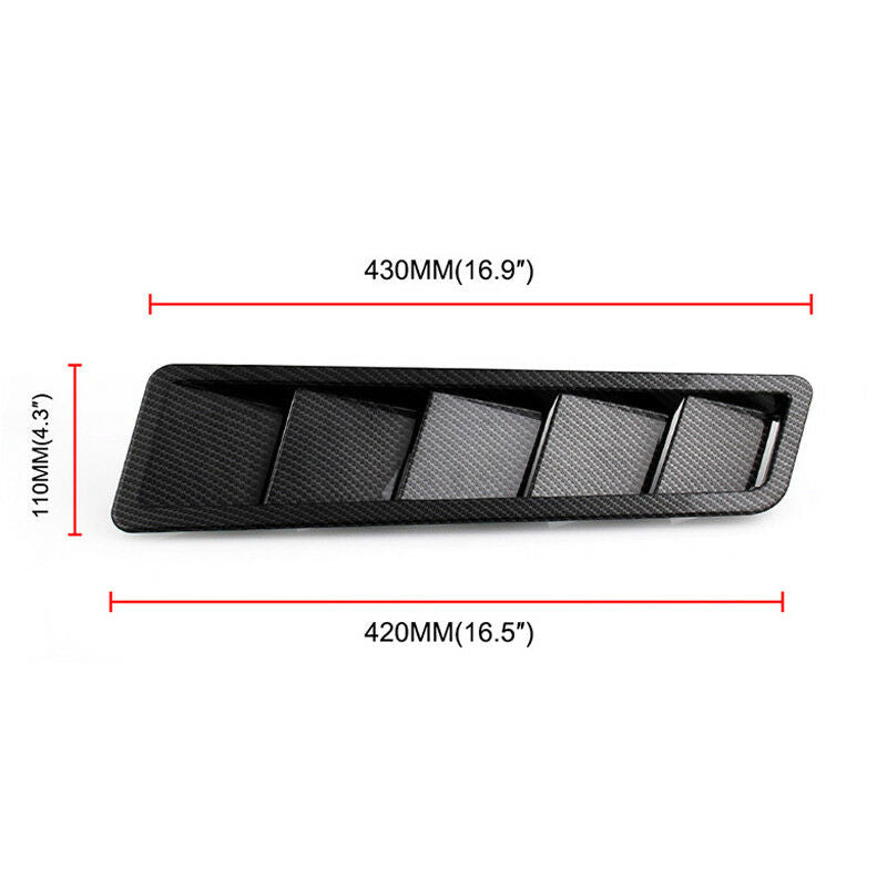 2X Race Car Hood Air Vent Louver Cooling Panel Trim Carbon Pattern Black Matte