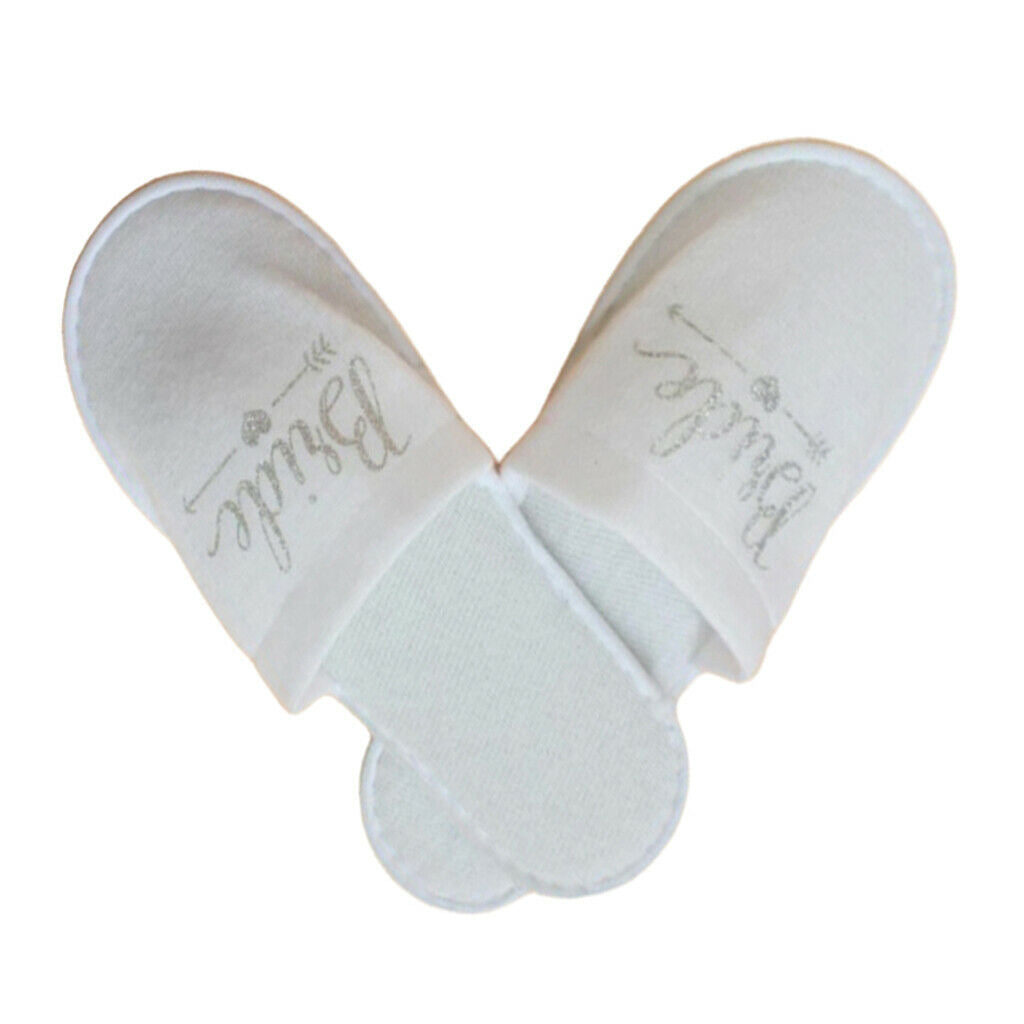 2-Pairs Lightweight Disposable Close Toe Wedding Bride Slippers Party Favor