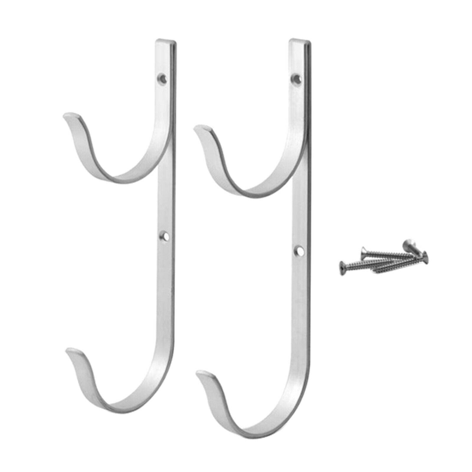 2pcs Aluminum Pole Hanger for Telescopic Poles, Skimmers, Leaf Rakes, Nets
