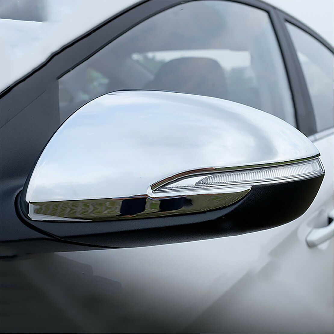 New Chrome Rearview Mirror Cover Cup Trim Fit for Hyundai Elantra 2017-19