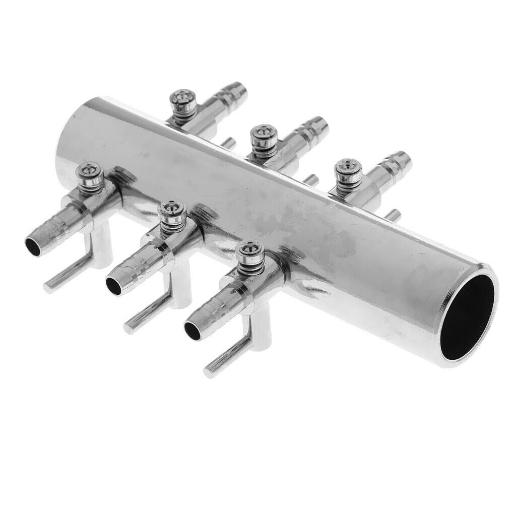Double Row 6 Way Air Flow Valve Control Distributor for Marine Tank Aquarium