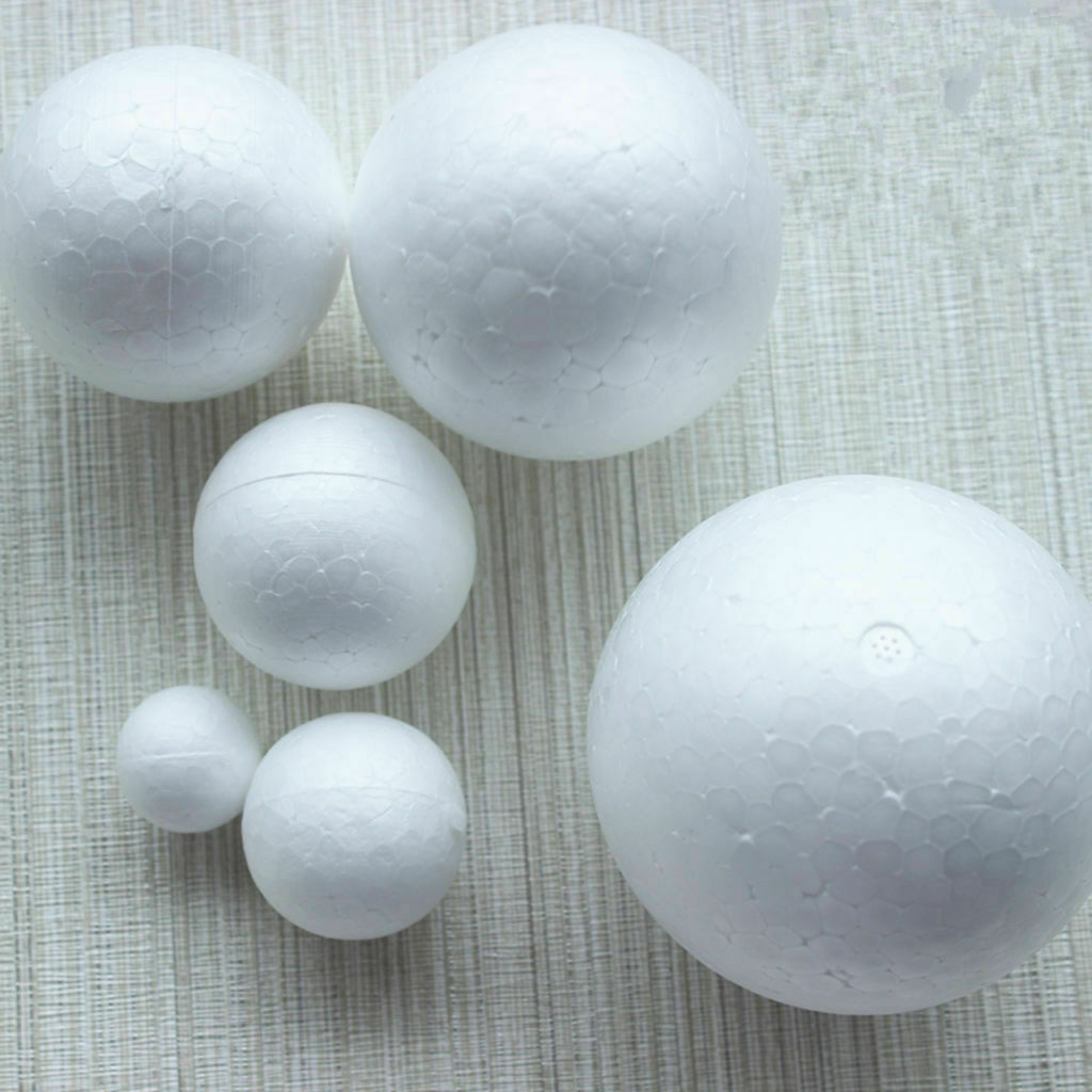 10X Solid Polystyrene Foam Balls Styrofoam Craft Sphere DIY Craft Kids New