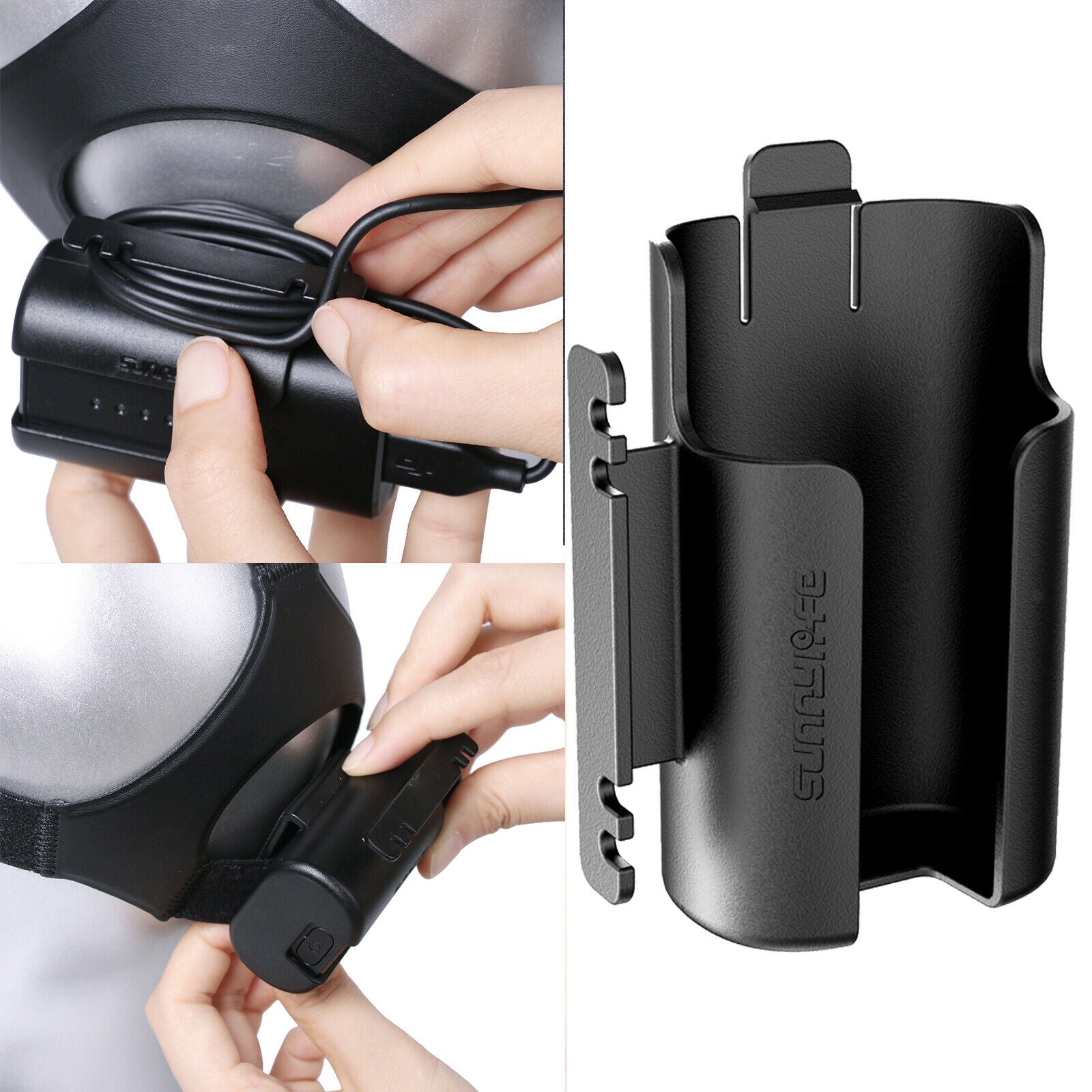 Headband Battery Container Cable Tidy Winder For DJI FPV Goggles V2 Plastic