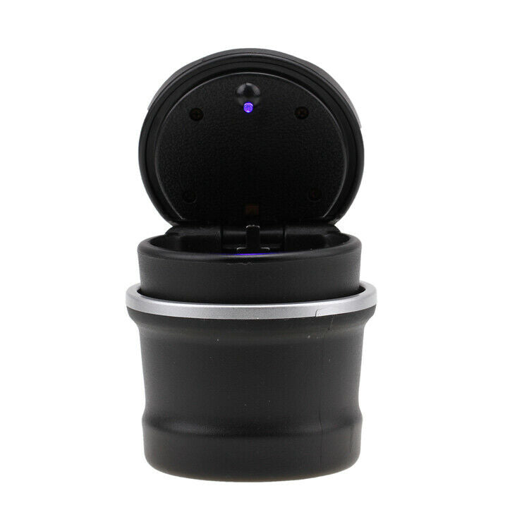 Car Smoke Ashtray Ash Cigarette Cylinder Holder LED Light With Lid For bMW