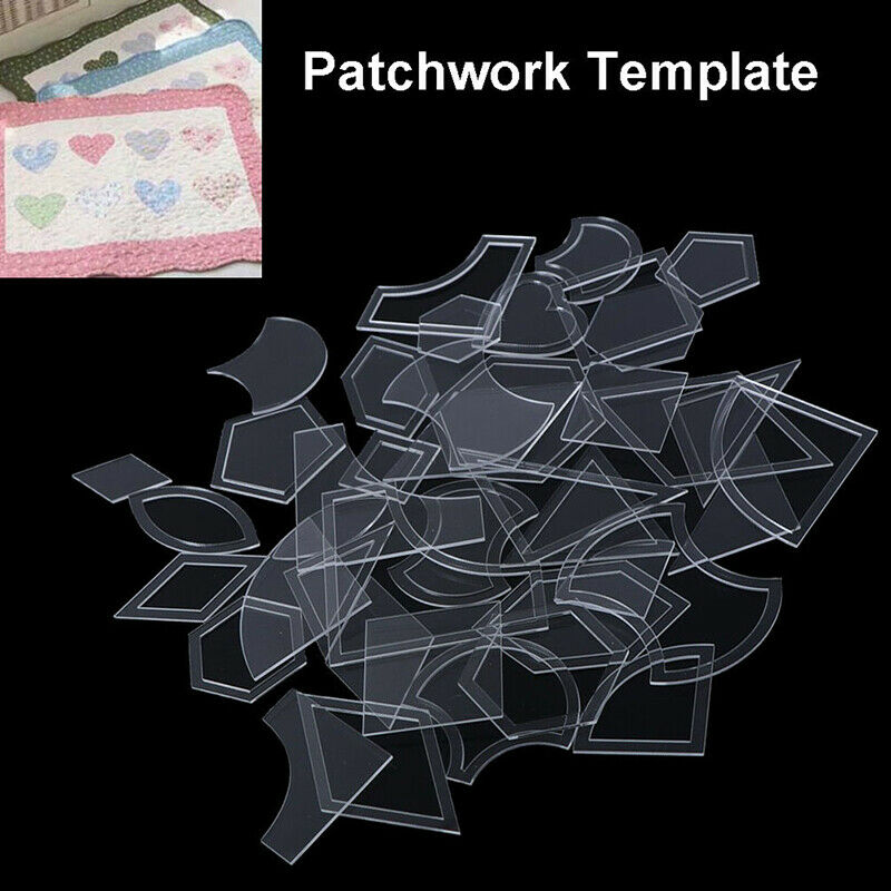 Set of 54pcs Acrylic Ruler Quilt Patchwork Template Quilting Sewing Craft  kl`BD