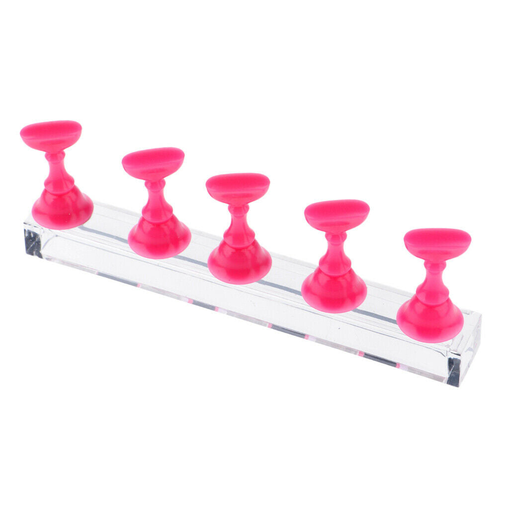 Top False Tips Display Stand Training Practice Holder Nail Art Accessories Pink
