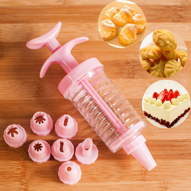 8x Cake Decor Nozzle Icing Baking Piping Bakes Cooking Syringe Piping Sweet set