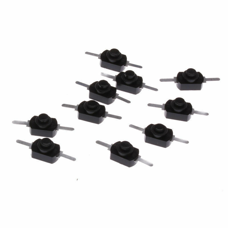 10Pcs 1A 30V DC 250V Black Latching On Off Mini Torch Push Button Switch L49
