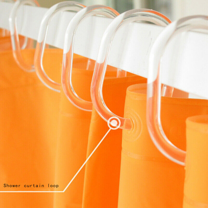 12Pc/Pack Plastic Shower Curtain Hook Hanger Rings Bath Drape Loop Clasp Home HN