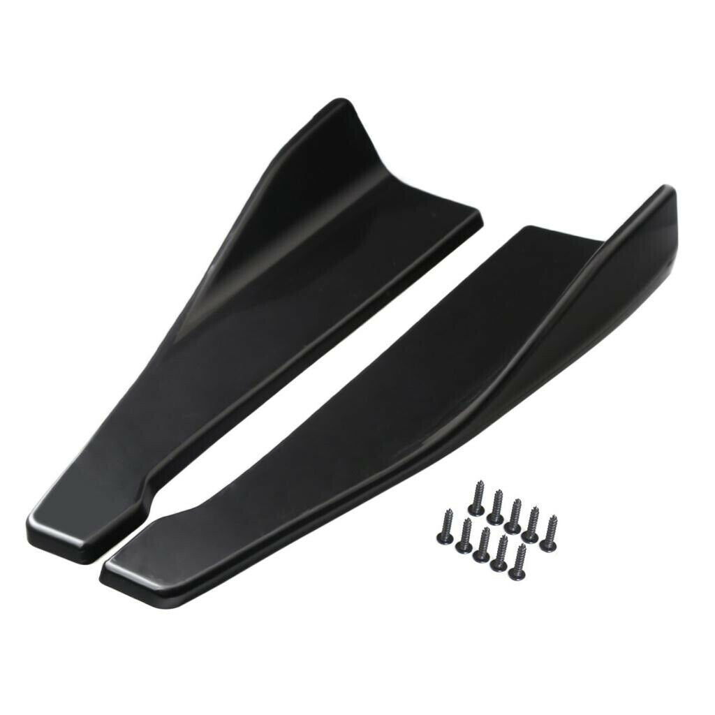2x Universal Anti-Scratch Car Rear Bumper Lip Diffuser Splitter Canard Glossy