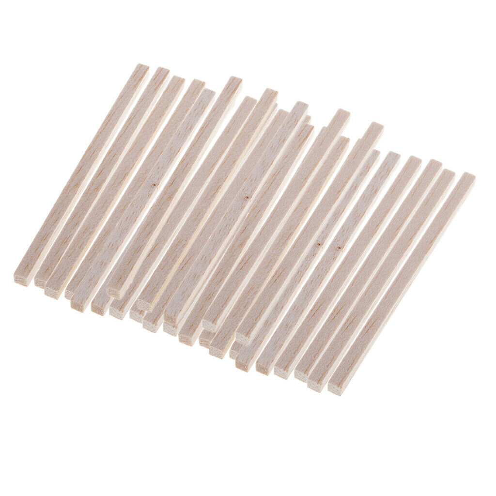 25 Pieces 5x5x110mm Balsa Wood Stick Unfinished Woodcraft Rectangle Wooden Stick