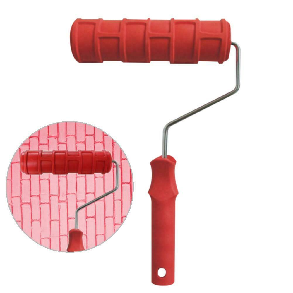 7inch Tree Pattern Embossing Cylinder Art Wall Painting Roller Brush Sleeve @