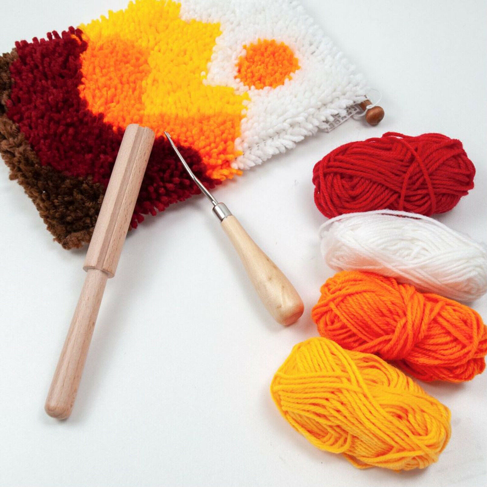 12pcs Latch Hook Rug Yarn Kits Needlecraft Supplies Crochet Equipment Kit