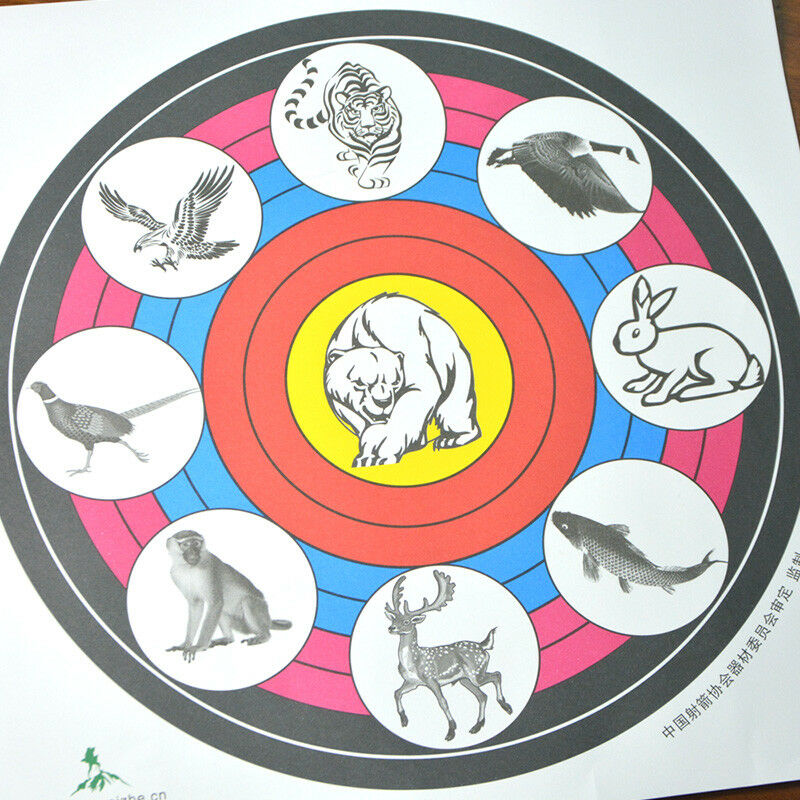 10pcs 16x16" Animal Targets Paper Face Circles Archery Shooting Practice Shots
