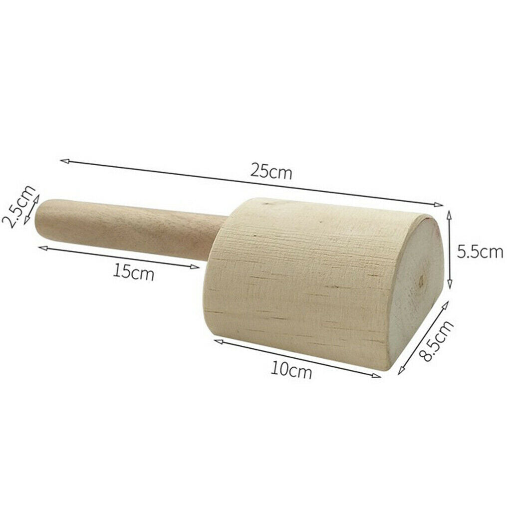 2X 1Pc Wooden Clay Paddle Mud Tool for Pottery Studio Art Crafts 25x5.5x8.5cm