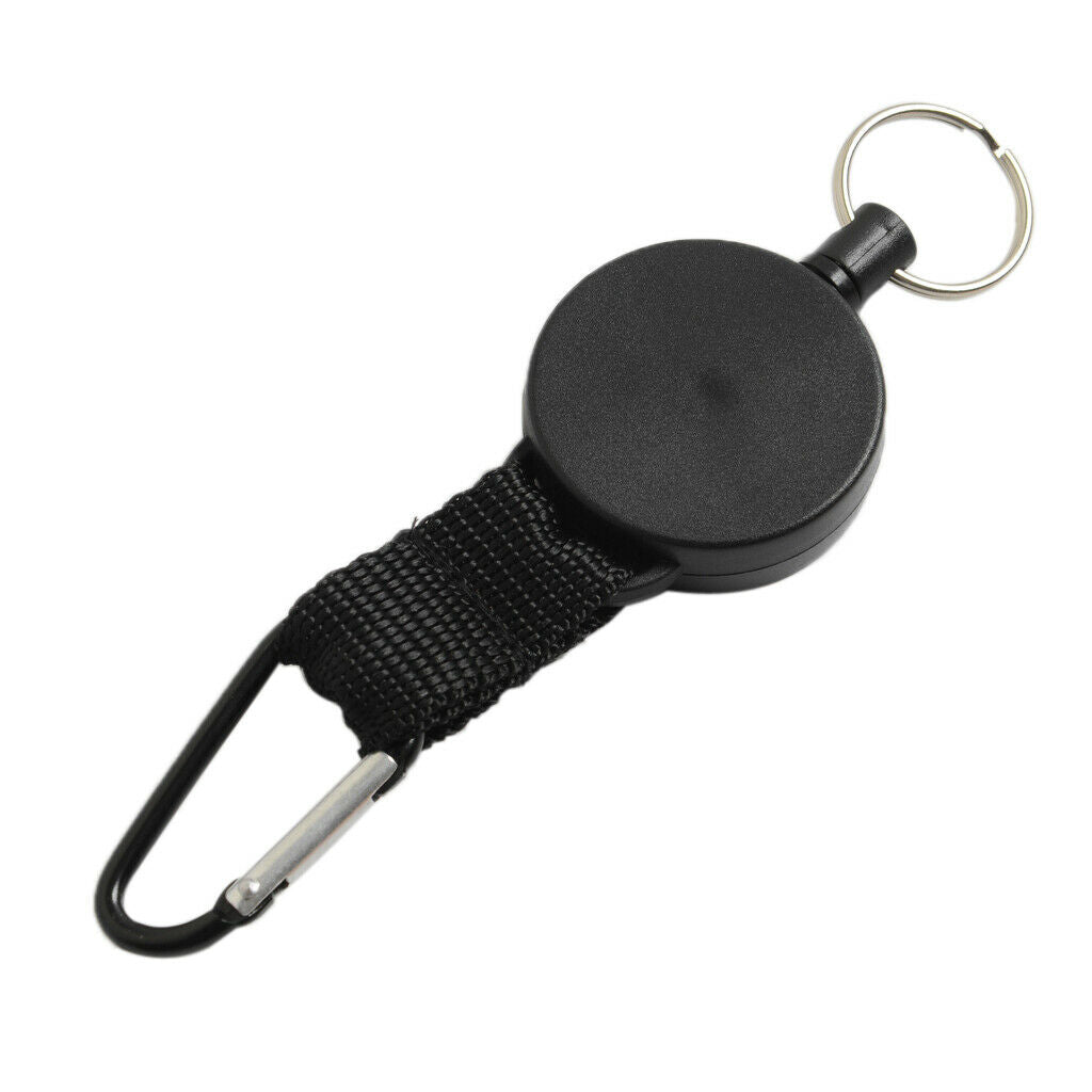 Prettyia Retractable Key Chain Badge Holder Steel  Ring Belt Buckle